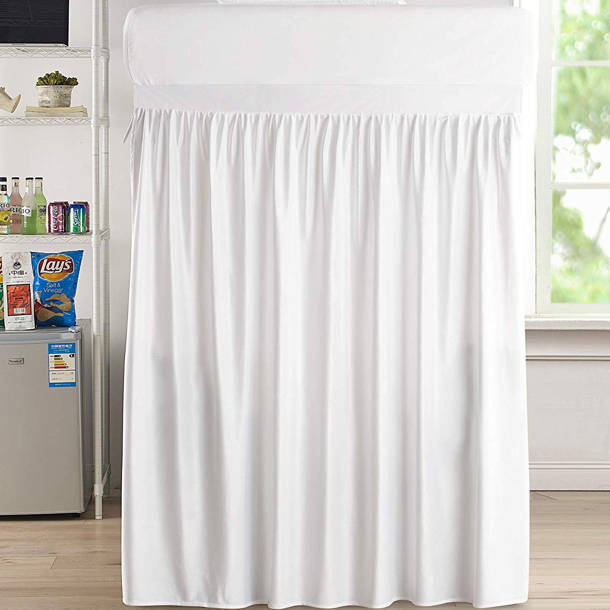 Byourbed Extended Dorm Sized Cotton Bed Skirt Panel with Ties (3 Panel